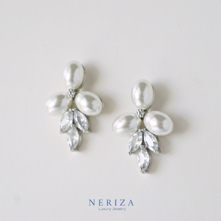 Neriza Jewelry/ต่างหูระย้าเพชรสังเคราะห์ ประกายเทียบเท่าเพชรแท้ , ต่างหูระย้า , ต่างหูออกงาน NE153