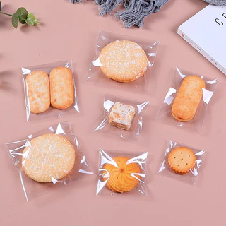 *พร้อมส่ง* ถุงฝากาวใส-ขุ่น (100ใบ) (หลายขนาดให้เลือก) ซองคุกกี้ บราวนี่ แถบกาวใส่คุกกี้ น่ารัก ขนม