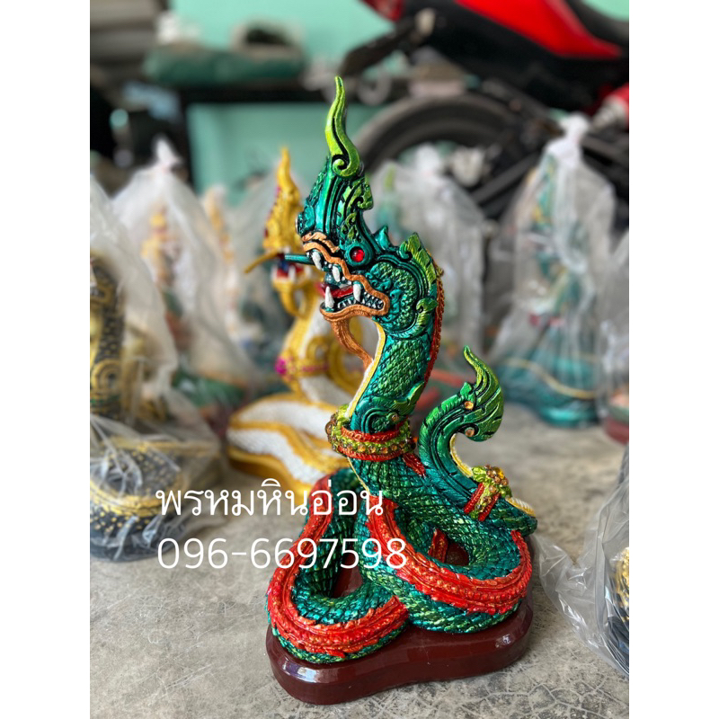 ‼️ลดล้างสต็อค‼️องค์พญานาคพ่นน้ำ ลายไทยสวยงามประดับเครื่องด้วยเพชร รุ่นเรียกทรัพย์