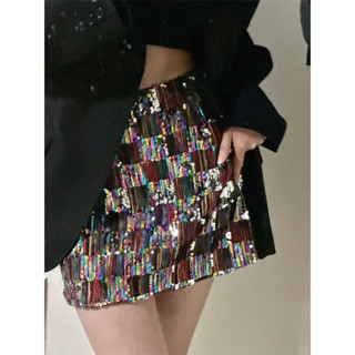 กระโปรงเลื่อมหลากสี Sequins skirt