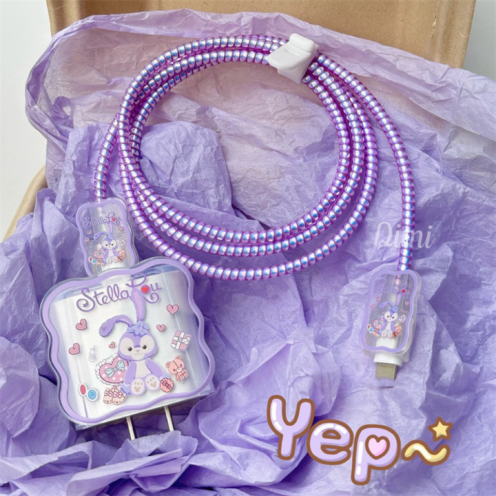 ชุดพันสาย เคสหัวชาร์จ ลายการ์ตูน ตัวถนอมสาย USB C 18W 20W 35W - รูปที่ 6