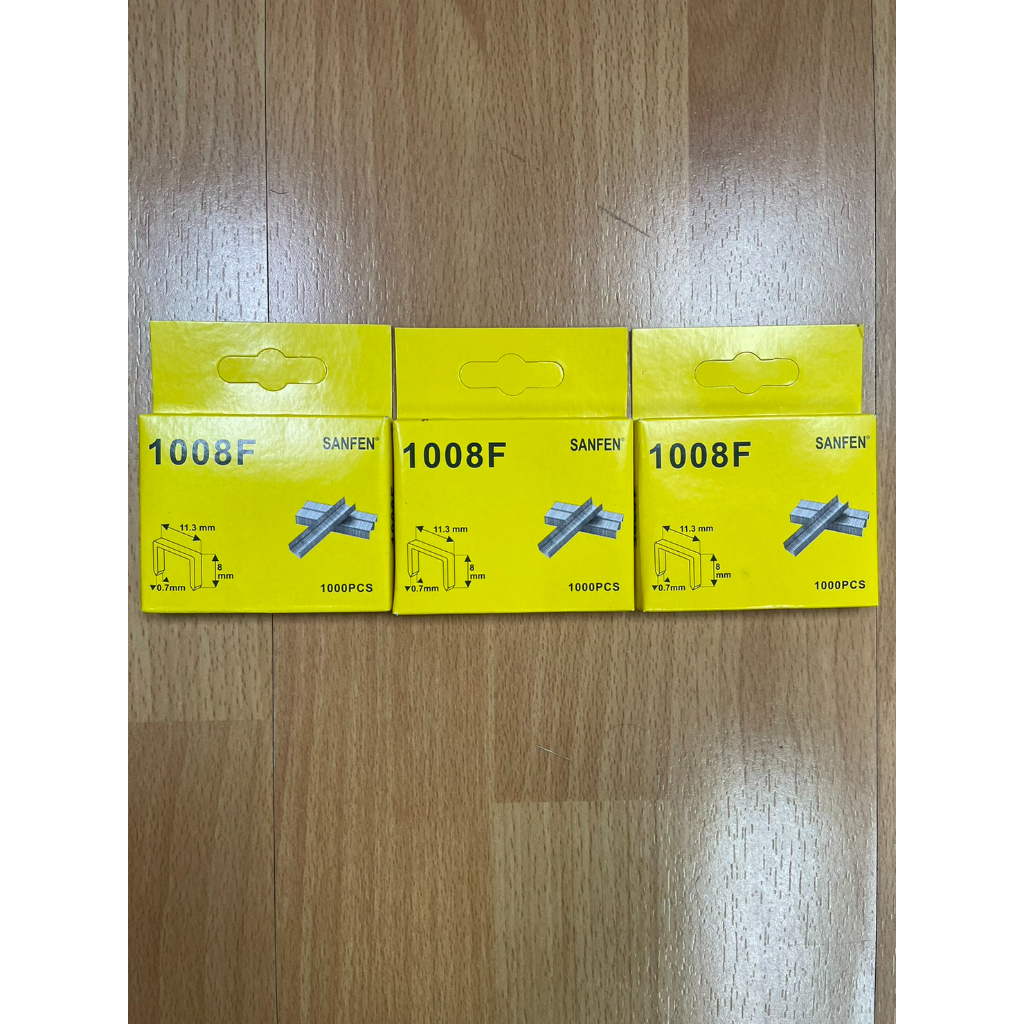 ลูกแม็ก ลูกแม็กยิงบอร์ด ลวดเย็บกระดาษ11.3x8x0.7mm รุ่น 1008F (ใช้กับเครื่องยิงแม็ก 4-14 mm) แพ็ค 3 (