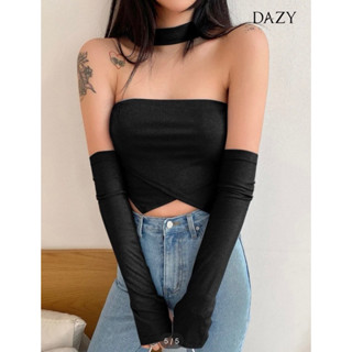 เสื้อครอปคล้องคอมีถุงมือStyle y2kเปรี้ยวแซ่บสะดุ้งลืมไม่มีไม่ได้แล้วมั้ยแม๊