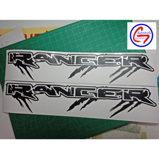 RANGER จำนวน 2 ชิ้น สติกเกอร์ติดรถ สติกเกอร์แต่งรถฟอร์ด เรนเจอร์ สติ๊กเกอร์ติดขิ้างกระบะ ford ranger(สินค้าสั่งผลิตใหม่)