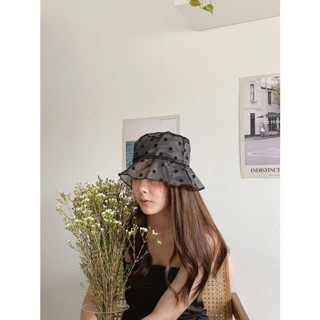 Tinytreetown - Big polka dot see-through bucket hat