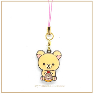 San-X Rilakkuma 1" mini teddy bear metal keychain charm donut พวงกุญแจโลหะ ริลัคคุมะ (Korilakkuma)