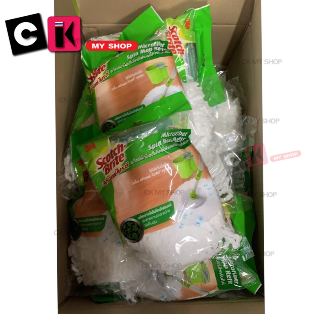 3M สก๊อตซ์-ไบรต์ อะไหล่ผ้าม็อบไมโครไฟเบอร์ แพ็ค 1 ชิ้น Spin Mop Refill Single Pack Scotch-Brite