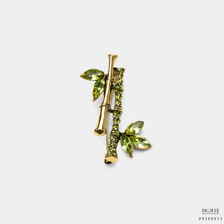 Green Bamboo Daimond Brooch-เข็มกลัดไผ่เขียว