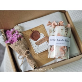 เทียนหอมดอกไม้ soy wax candle floral