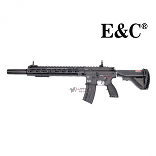 E&amp;C 106 S2 (QD 1.0 ) HK416D GEN2 BLACK RAIL+SILENCER ระบบไฟฟ้า แถมลูกบีบี  ~ 1,000 นัด เป้ากระดาษ ,ของเล่นบีบีกัน