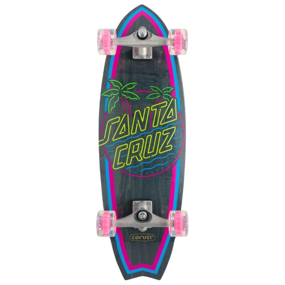 Santa Cruz x Carver | 9.85x31.52 Glow Dot Shark Complete Surfskate