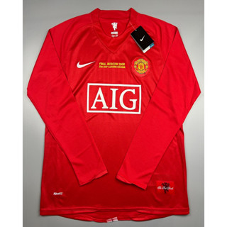 เสื้อบอล ย้อนยุค แขนยาว แมนยู 2007 เหย้า Retro Manchester United Home Final Moscow เรโทร คลาสสิค 2007-09