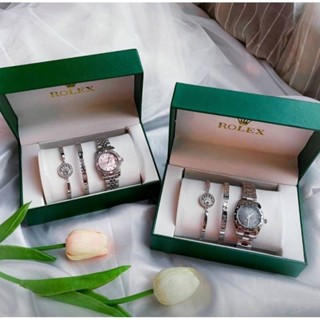 **พร้อมส่ง** ชุดนาฬิกา + เครื่องประดับ Rolex งานสวย มาพร้อมกำไล 2 แบบ พร้อมกล่อง