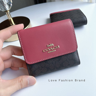 👑ผ่อน0%~แท้100%👑 กระเป๋าสตางค์ 3พับ COACH CF369 SMALL TRIFOLD WALLET IN COLORBLOCK