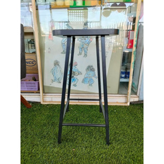 เก้าอี้บาร์ หัวโล้น Bar Stool เก้าอี้นั่งบาร์สตูลเหล็กสไตล์ลอฟท์ มินิมอล ดีไซน์ทันสมัย สตูลสูงเหล็ก ที่นั่งไม้ เก้าอี้ไม