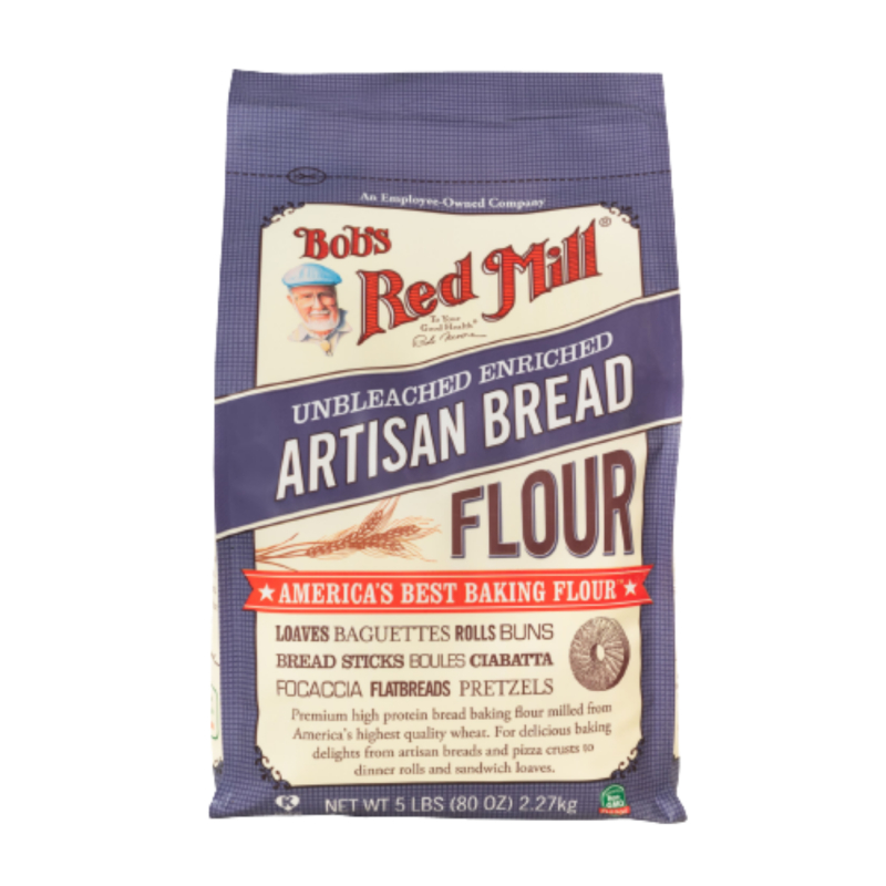 บ็อบส์เรดมิล แป้งสำหรับทำขนมปังอาร์ทิซาน ไม่ขัดสี 2.27 กิโลกรัม - Bob's Red Mill Artisan Bread Flour Unbleached 2.27kg