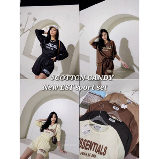 #COTTON CANDY 🍭 เซ็ตเสื้อแขนยาวคอกลม+ขาสั้น New EST sport set