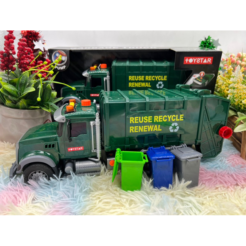 ของเล่น ของเล่นเด็ก รถของเล่น Garbage Truck รถเก็บขยะ รถขยะอเมริกา รถขยะ รถเด็กเล่น รถขนขยะ รถขยะNo.666-53P