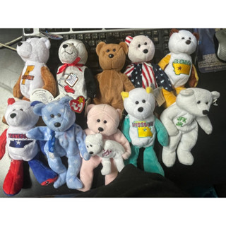 ตุ๊กตาหมี TY / Russ / หมีวินเทจ ถุง3/4 ขนาดสูง 7-8นิ้ว มือ2 สภาพสะสม มีป้ายไม่ป้าย ขนาดสูง20cm ถุง3/4