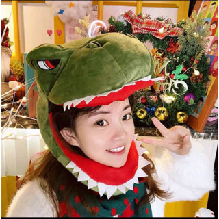 หมวกตุ๊กตา ไดโนเสาร์ สติช /สีชมพู/สีเขียว ลายแฟนตาซี