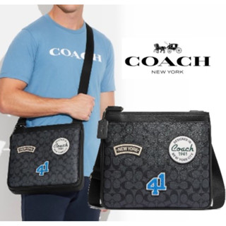 Coach GRANGER FILE CROSSBODY IN SIGNATURE CANVAS WITH SKI PATCHES