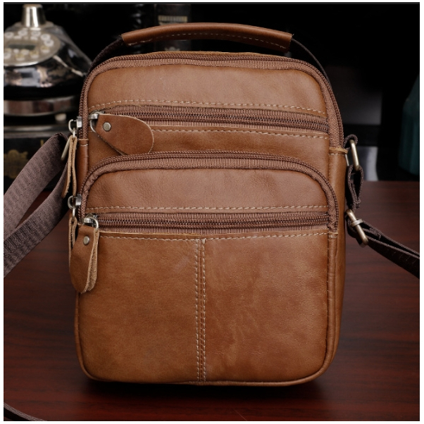 กระเป๋าสะพายข้าง Messenger Bag  หนังแท้ 100%     พร้อมส่ง !!  รุ่นSPB01