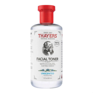 [ของแท้ 100% - ฉลากไม่สวย] THAYERS UNSCENTED ALCOHOL-FREE WITCH HAZEL TONER 12oz. (ขวดใหญ่ 355 ML.)