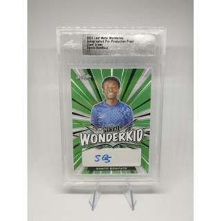 การ์ดบอล 1/1 Somto Boniface Auto  2022 Leaf Metal Soccer Proof Wonderkid Clear Green