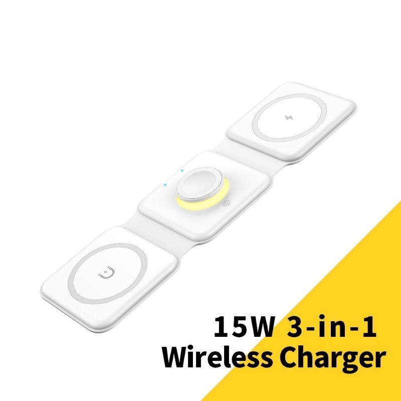 แท่นชาร์จไร้สาย - ชาร์จได้ 3 อุปกรณ์พร้อมกัน 3 in 1 Magnetic wireless Charger สำหรับ Iphone Applewatch Airpod✅️