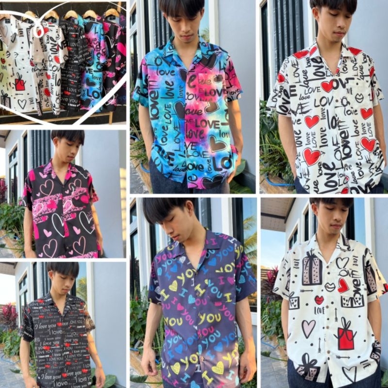 เสื้อคู่ I Love U คู่รักฮาวายวันวาเลนไทน์