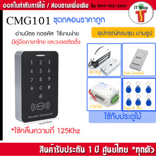 ชุดกลอนราคาถูก ชุดประตูคีย์การ์ด บัตร Key Card 125Khz  HIP,ZK สำหรับประตูไม้