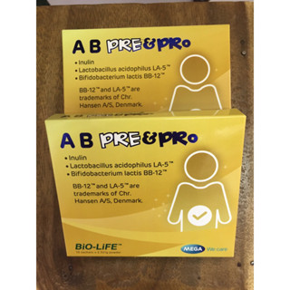 AB Pre&amp;Proพร้อมส่ง MEGA We Care A B Pre&amp;Pro Biotics ช่วยปรับสมดุลลำไส้ เมก้า 10ซอง