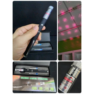 เลเซอร์ สีแดง 500 mW RED Laser pointer แถม แบต2ก้อน หัวกระจายแสงรูปดาว ส่องได้ไกล 1-3กม.