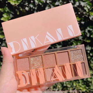 L261 DIKDLU พาเลทอายแชโดว์ เนื้อแมตต์ กลิตเตอร์ ชิมเมอร์ กันน้ํา ติดทนนาน 10 สี