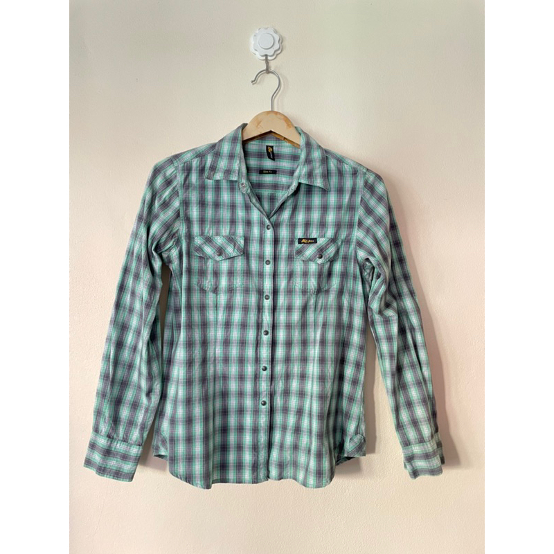 Mc jeans เสื้อเชิ้ต ลายสก๊อต เขียว