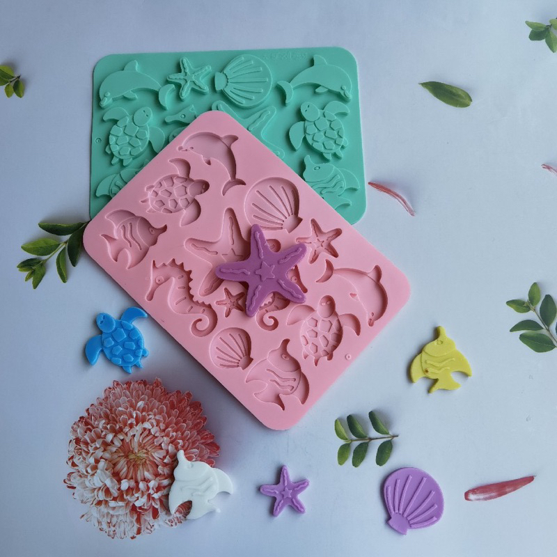 แม่พิมพ์ซิลิโคน Sea Life DIY แม่พิมพ์ ช็อกโกแลต ม้าน้ำ ไอศครีม เจลลี่ พุดดิ้ง แม่พิมพ์สบู่ แม่พิมพ์เค้ก แม่พิมพ์