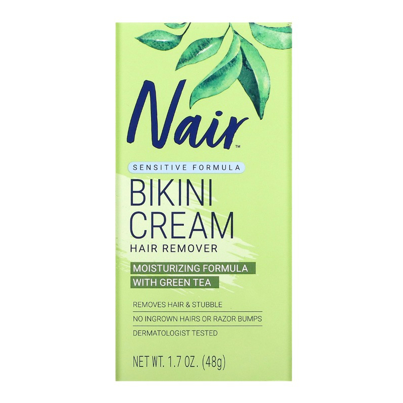 ((พร้อมส่ง))Nair Hair Remover, Bikini Cream, Sensitive Formula, With Green Tea, 1.7 oz (48 g)