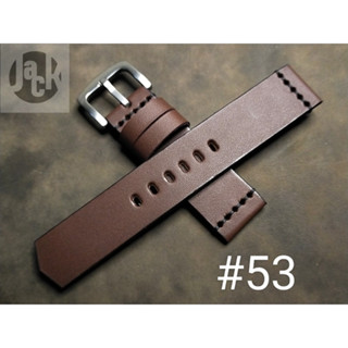 Jack straps สายนาฬิกาหนังวัวฟอกฝาดแท้ทั้งเส้น หนังสีน้ำตาล งานแฮนด์เมด สายหนังทนทาน