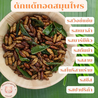 ดักแด้ทอด (หนอนไหม) แมลงทอด คลุกผงเขย่า 9 รสชาติ