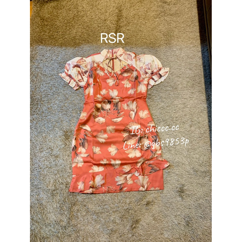 เดรสใส่ตรุษจีน ชุดกี่เพ้าสีชมพู เดรสสั้นคอจีน งานป้ายRSR-L