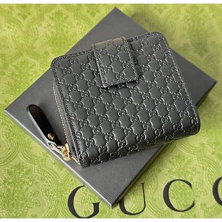 พร้อมส่ง New Gucci wallet ใบสั้น ใส่บัตรใส่แบงค์ไม่ต้องพับมีช่องซิปใส่เหรียญครบ