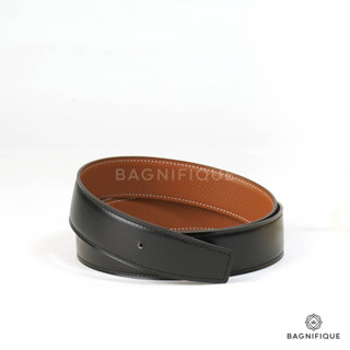 NEW HERMES BELT 90 BLACK BROWN STAMP U