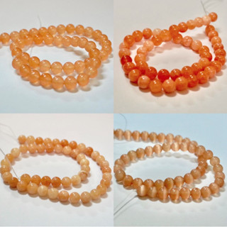 หินนำโชคเส้นยาว สีส้ม 8มิล ราคาปลีกและส่ง ราคาโรงงาน
