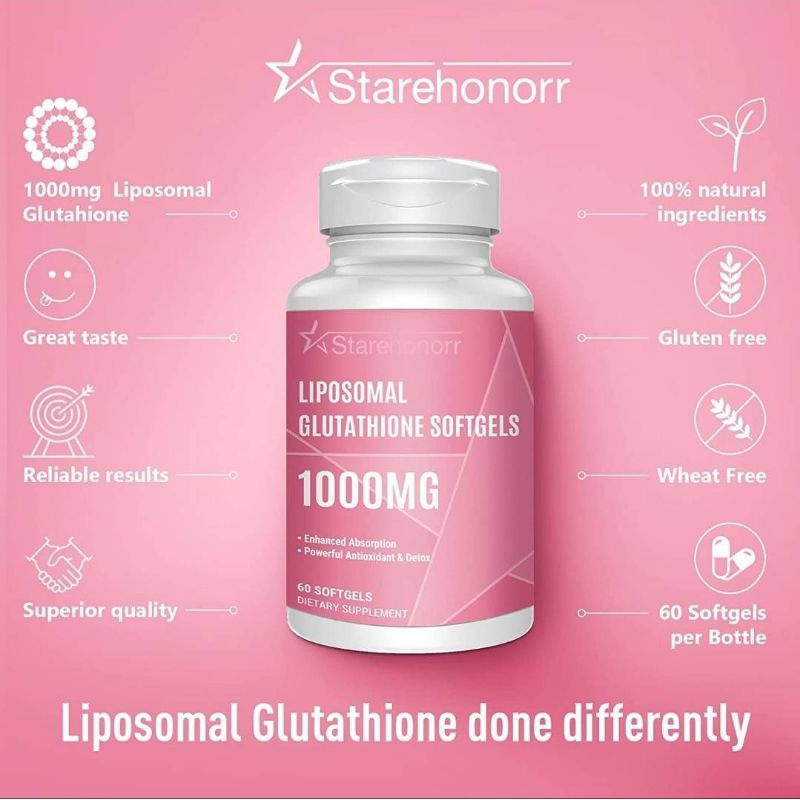 💥พร้อมส่ง💥Liposomal Glutathione Softgels 1400MG, 60 Softgels