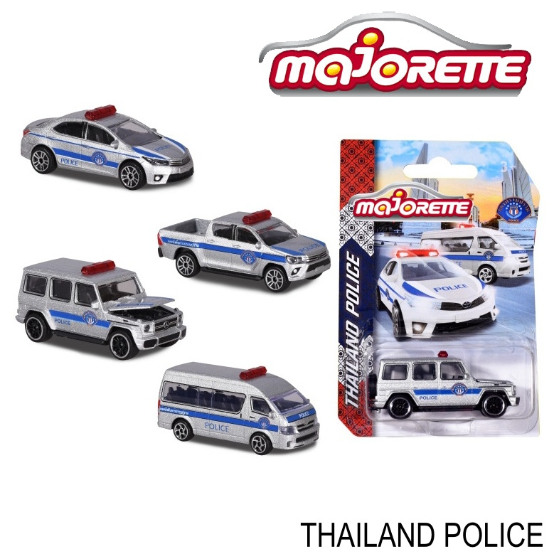 โมเดลรถเหล็ก majorette ชุด Thailand Police รถกองปราบปราม ลิขสิทธิ์แท้ ตำรวจกองปราบ สเกล1/64 โมเดลรถตำรวจ MJ57181ST3 #