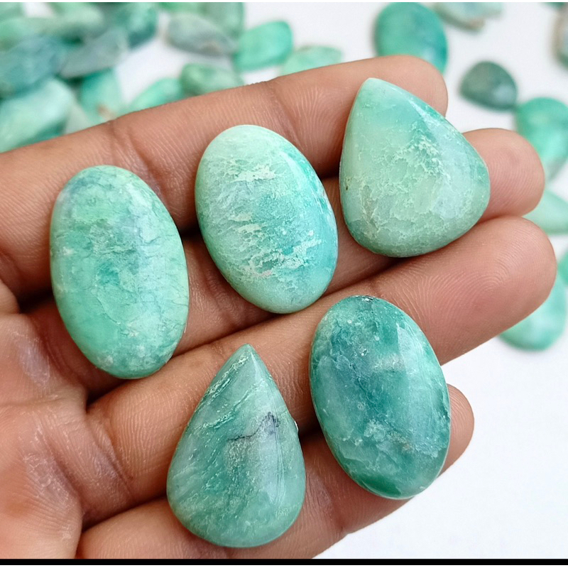 1 pc Natural Chrysoprase 2-3 cm Polished Cabochon Stone / Top High Quality Stone / Jewelry Stone Healing Chakra