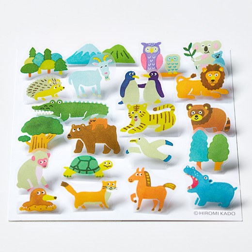 KING JIM Pop-up Stickers Animal (KJPOP003) / สติ๊กเกอร์ Pop-up ลายเหล่าสรรพสัตว์ แบรนด์ KING JIM จาก