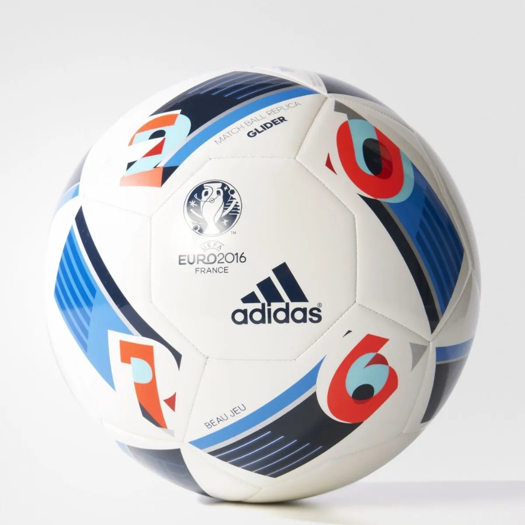 Adidas ลูกฟุตบอล Euro 16 Glider | White/Bright Blue/Night Indigo ( AC5419 )