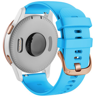 สายนาฬิกา Garmin Venu 2s / 255s / 255s music / vivoactive 4s  ซิลิโคน ขนาด 18 mm. Silicone rose gold buckle strap