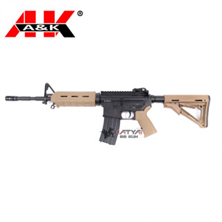 A&amp;K M4 MOE TAN AEG RIFLE  ระบบไฟฟ้า สีแทน แถมลูกบีบี ~ 1,000 นัด เป้ากระดาษ ,ของเล่นบีบีกัน